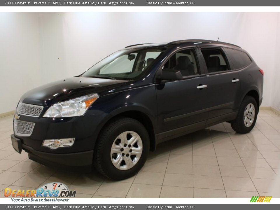 2011 Chevrolet Traverse LS AWD Dark Blue Metallic / Dark Gray/Light Gray Photo #3