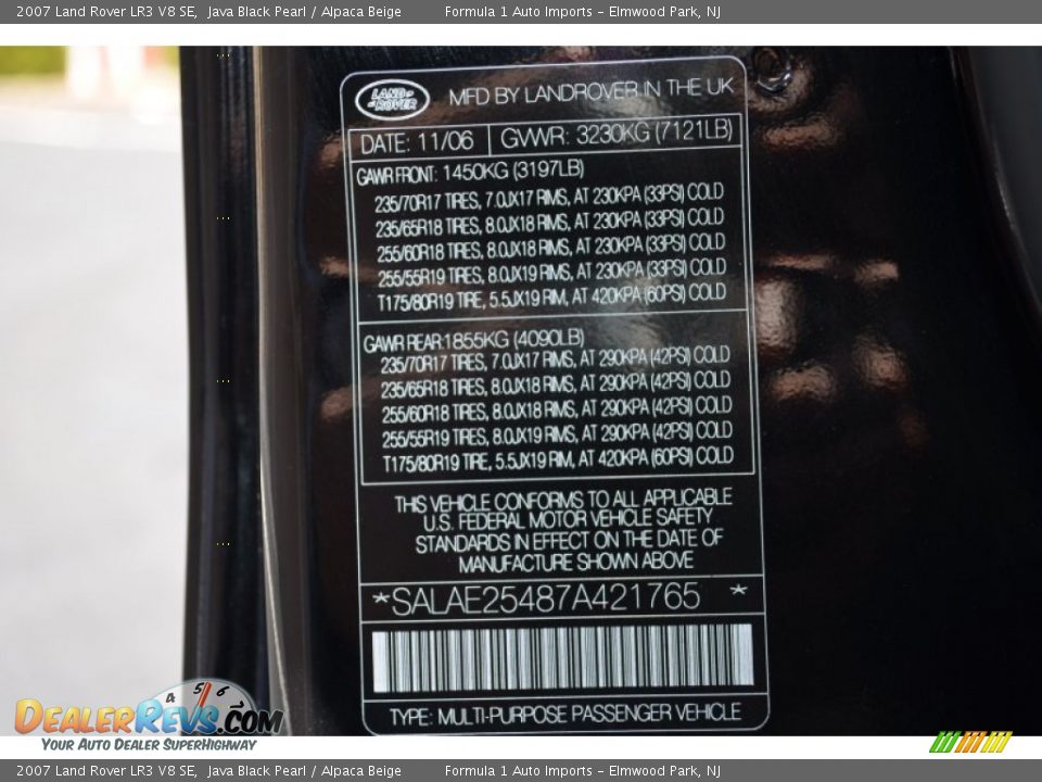 2007 Land Rover LR3 V8 SE Java Black Pearl / Alpaca Beige Photo #34