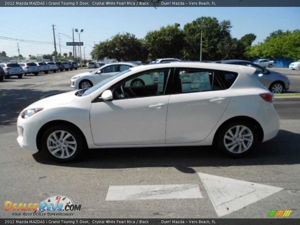 2012 Mazda MAZDA3 i Grand Touring 5 Door Crystal White Pearl Mica / Black Photo #3