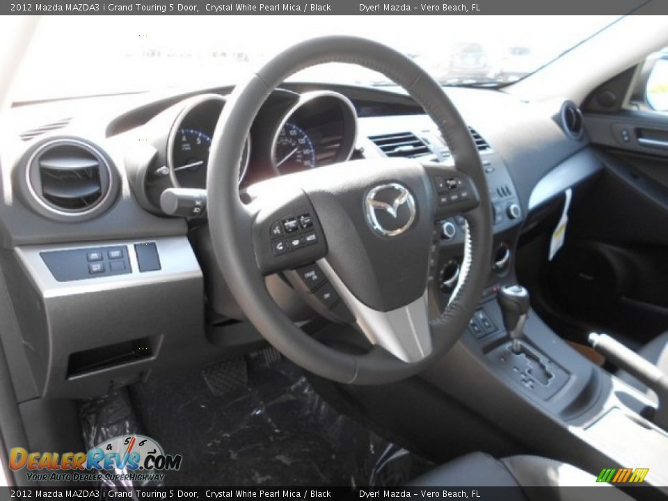 2012 Mazda MAZDA3 i Grand Touring 5 Door Crystal White Pearl Mica / Black Photo #11
