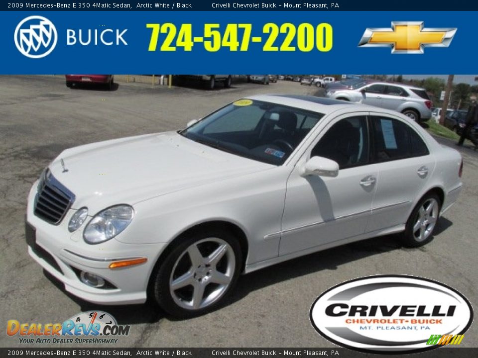 2009 Mercedes-Benz E 350 4Matic Sedan Arctic White / Black Photo #1