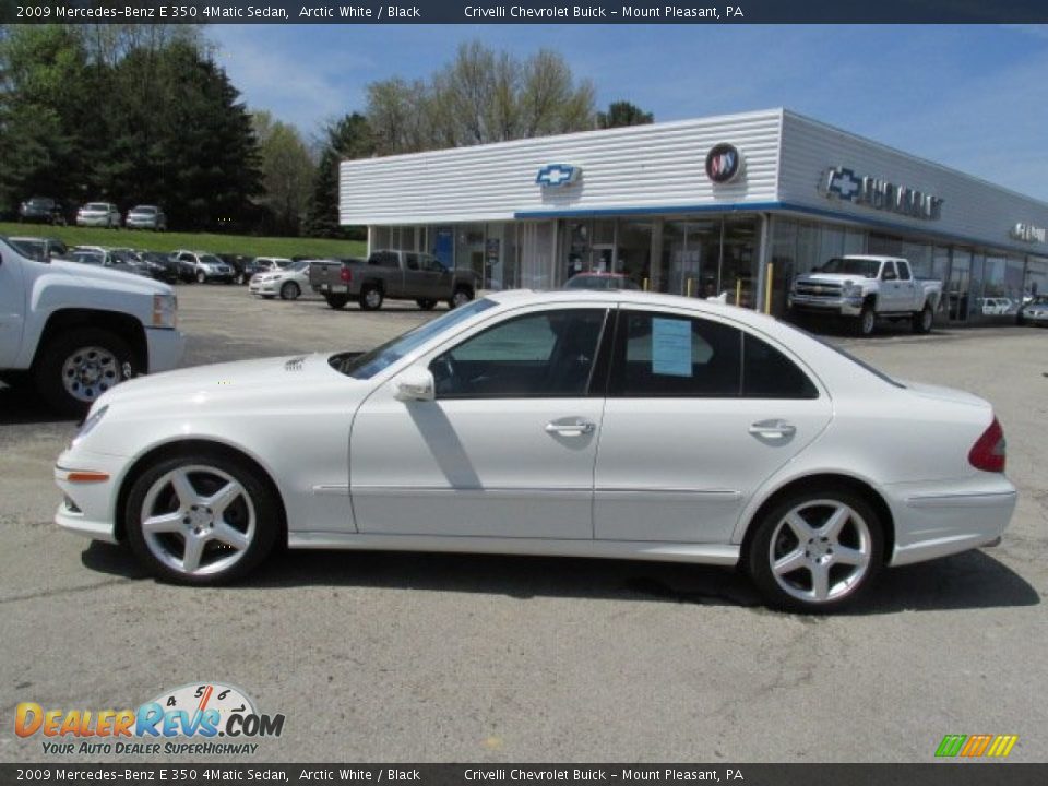 2009 Mercedes-Benz E 350 4Matic Sedan Arctic White / Black Photo #2