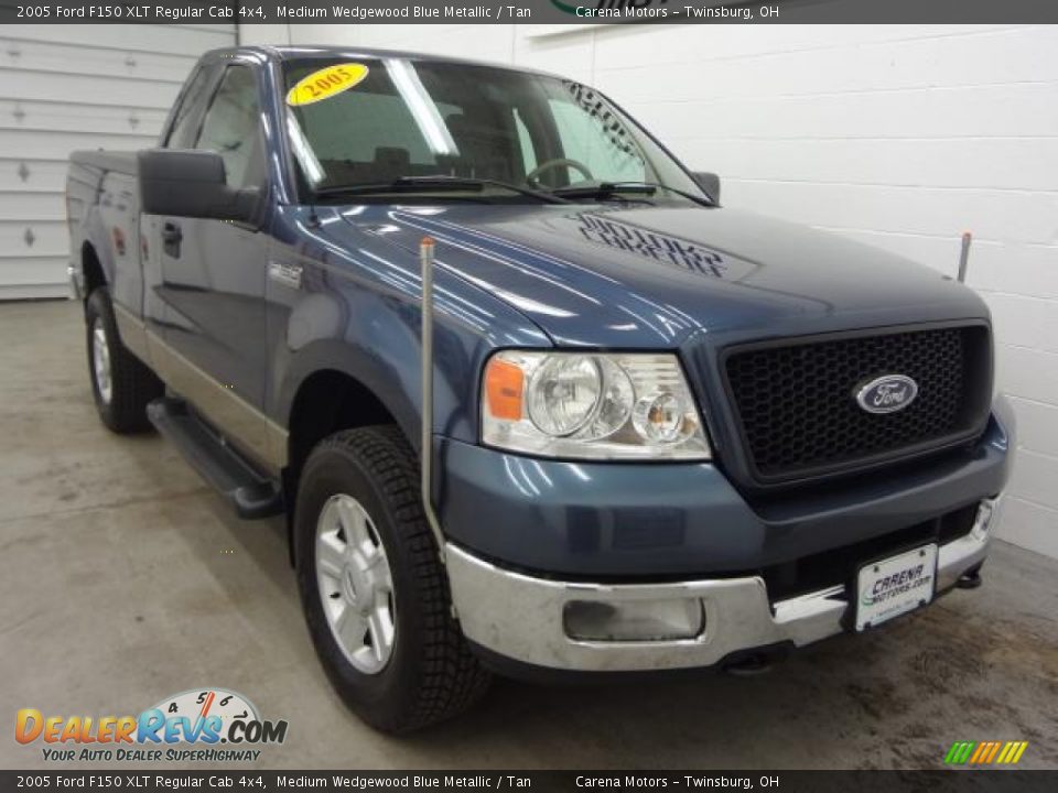 2005 Ford F150 XLT Regular Cab 4x4 Medium Wedgewood Blue Metallic / Tan Photo #4