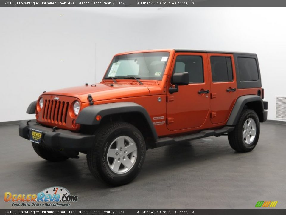 2011 Jeep Wrangler Unlimited Sport 4x4 Mango Tango Pearl / Black Photo #1