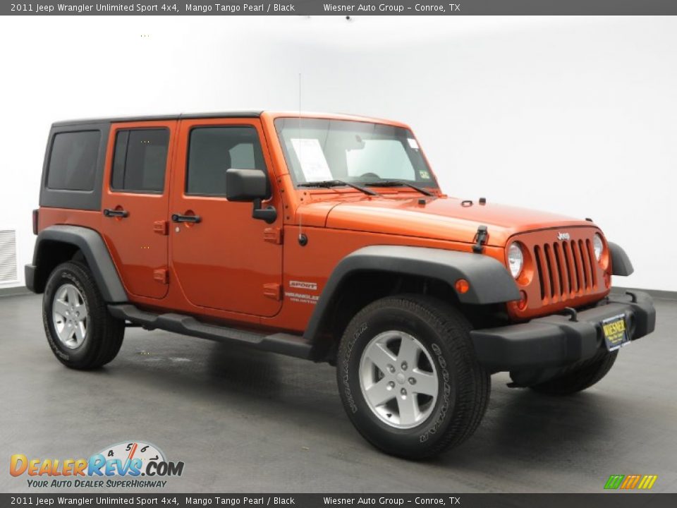 2011 Jeep Wrangler Unlimited Sport 4x4 Mango Tango Pearl / Black Photo #3