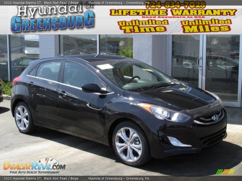 2013 Hyundai Elantra GT Black Noir Pearl / Beige Photo #1