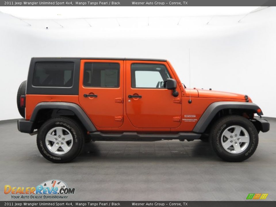 2011 Jeep Wrangler Unlimited Sport 4x4 Mango Tango Pearl / Black Photo #4