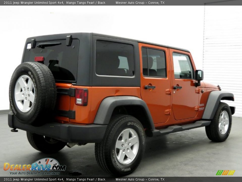 2011 Jeep Wrangler Unlimited Sport 4x4 Mango Tango Pearl / Black Photo #5