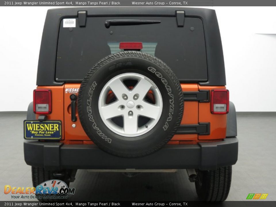 2011 Jeep Wrangler Unlimited Sport 4x4 Mango Tango Pearl / Black Photo #6