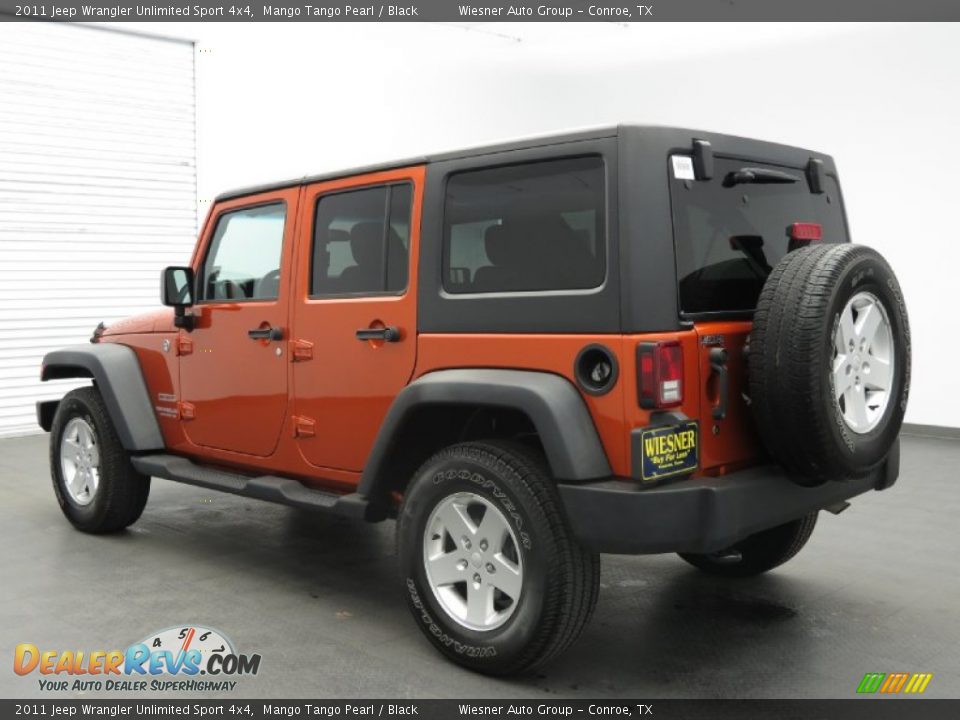 2011 Jeep Wrangler Unlimited Sport 4x4 Mango Tango Pearl / Black Photo #7