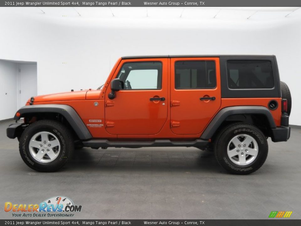 2011 Jeep Wrangler Unlimited Sport 4x4 Mango Tango Pearl / Black Photo #8