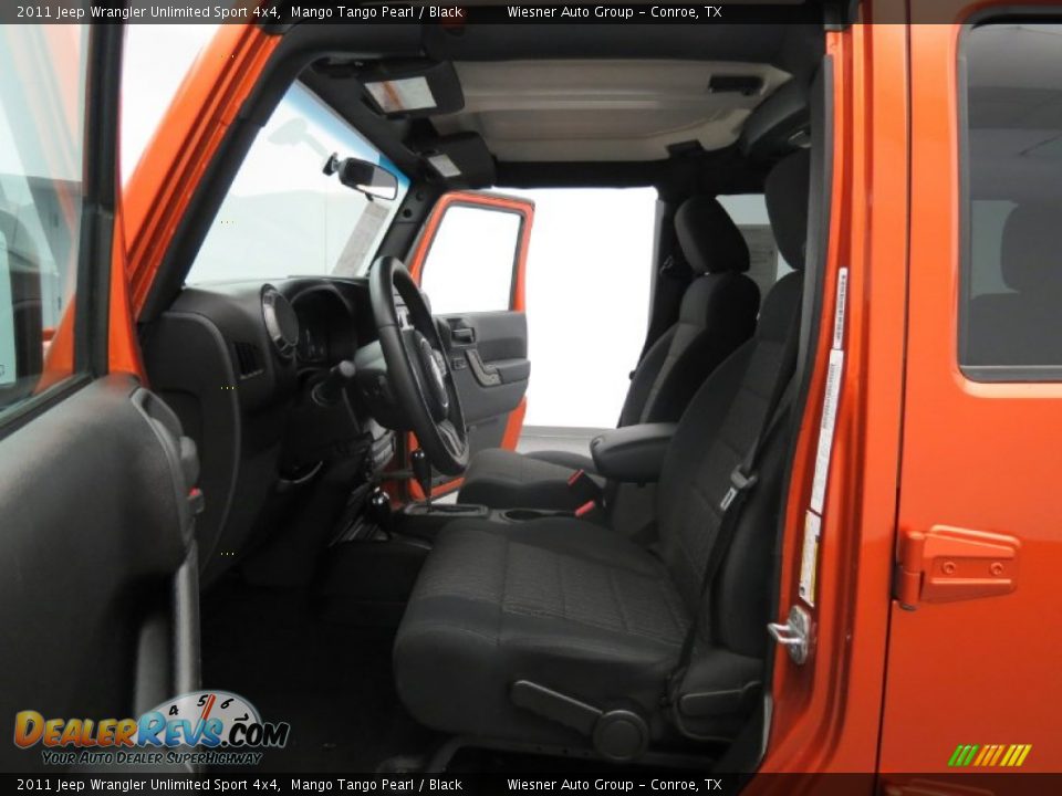 2011 Jeep Wrangler Unlimited Sport 4x4 Mango Tango Pearl / Black Photo #12