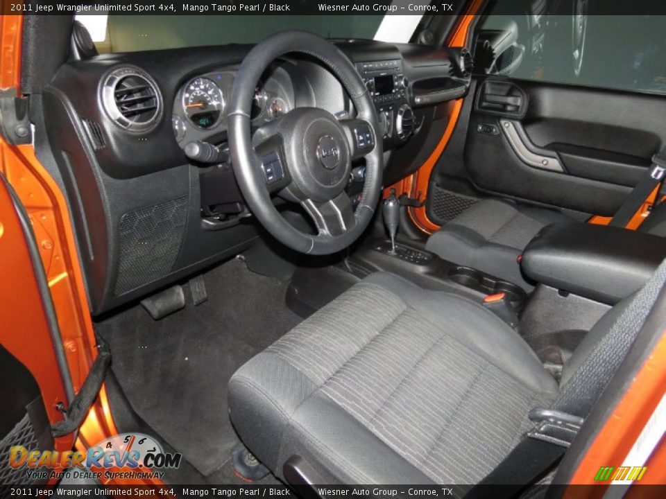 2011 Jeep Wrangler Unlimited Sport 4x4 Mango Tango Pearl / Black Photo #15