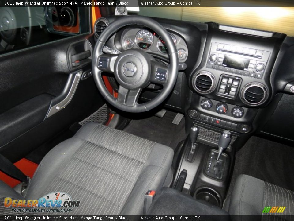 2011 Jeep Wrangler Unlimited Sport 4x4 Mango Tango Pearl / Black Photo #17