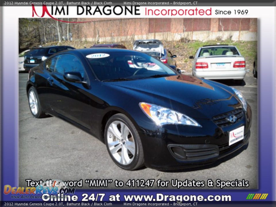 2012 Hyundai Genesis Coupe 2.0T Bathurst Black / Black Cloth Photo #4