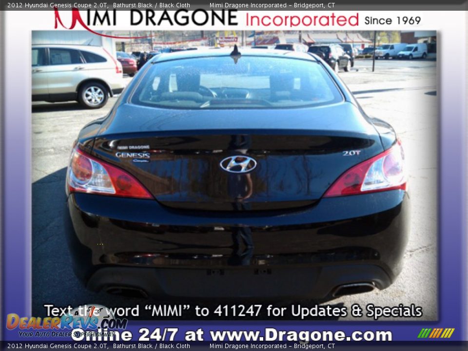2012 Hyundai Genesis Coupe 2.0T Bathurst Black / Black Cloth Photo #7