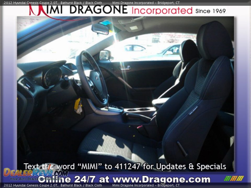 2012 Hyundai Genesis Coupe 2.0T Bathurst Black / Black Cloth Photo #10