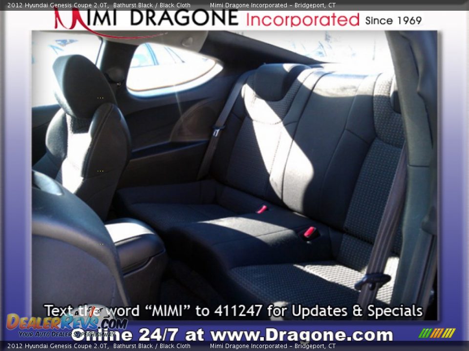 2012 Hyundai Genesis Coupe 2.0T Bathurst Black / Black Cloth Photo #12