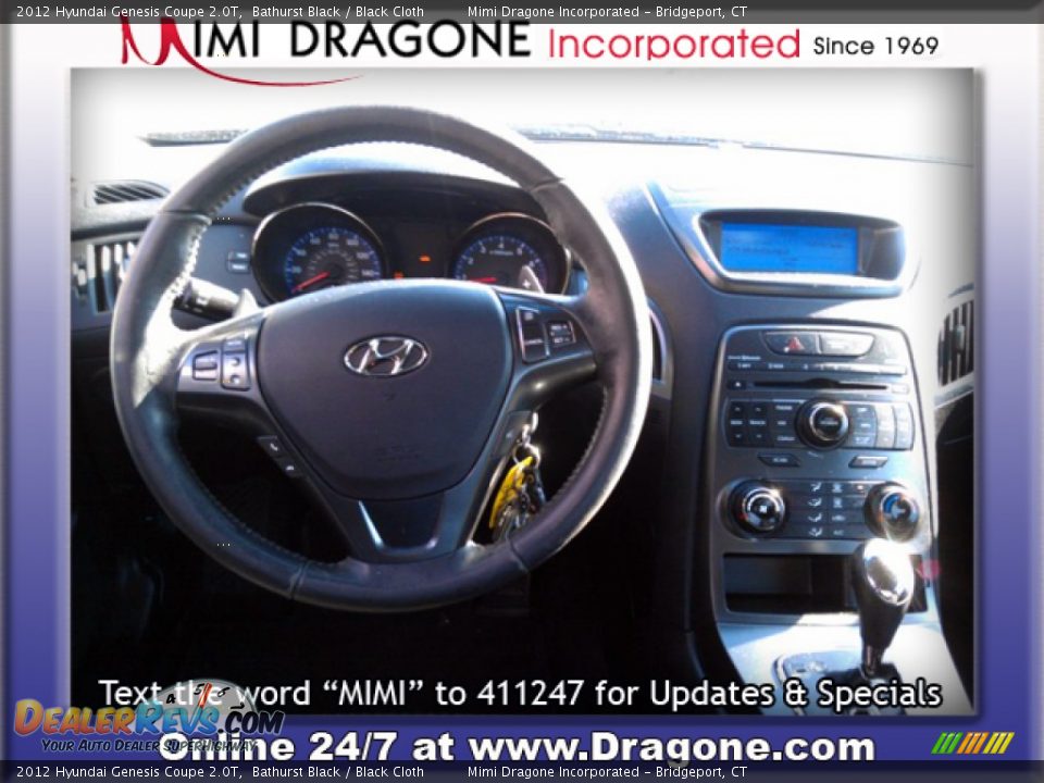 2012 Hyundai Genesis Coupe 2.0T Bathurst Black / Black Cloth Photo #13