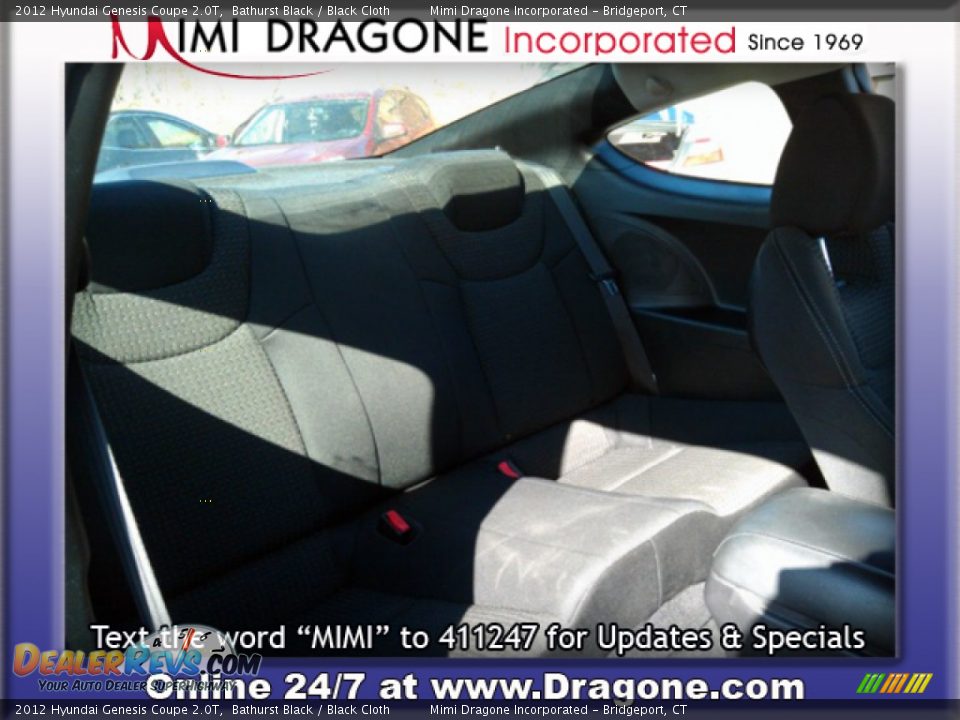 2012 Hyundai Genesis Coupe 2.0T Bathurst Black / Black Cloth Photo #15