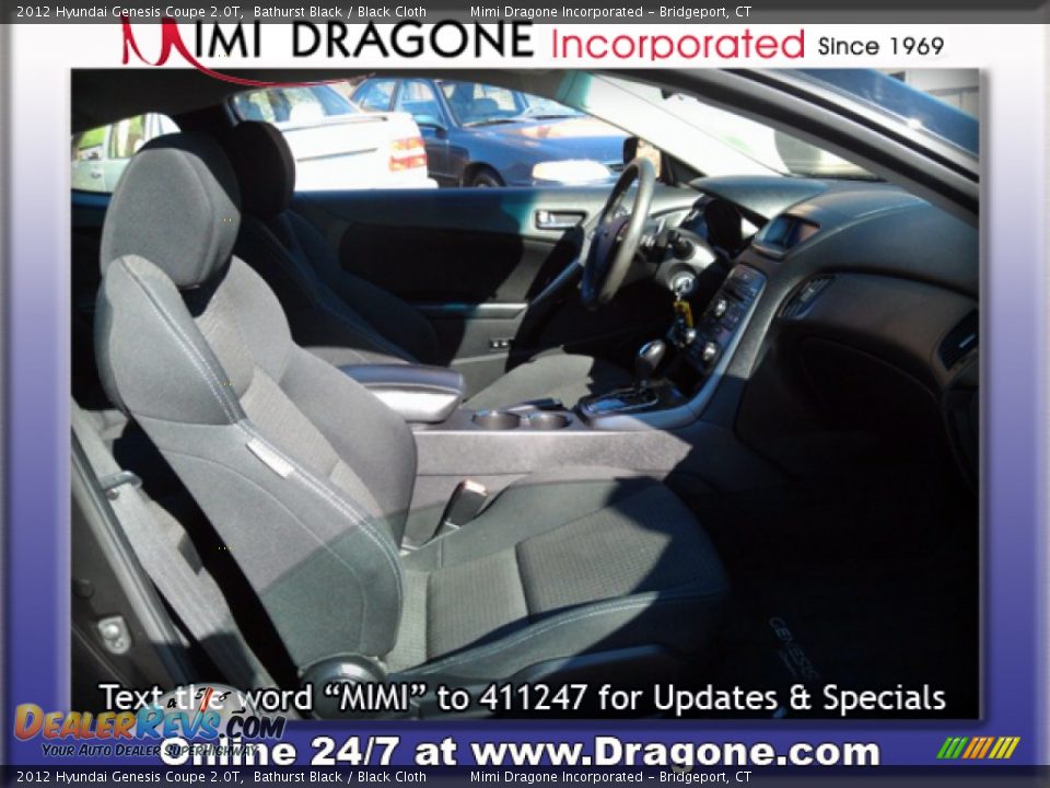 2012 Hyundai Genesis Coupe 2.0T Bathurst Black / Black Cloth Photo #16