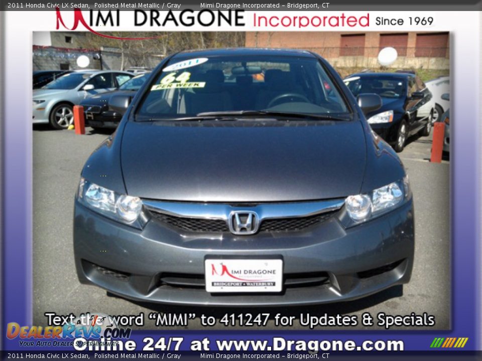 2011 Honda Civic LX Sedan Polished Metal Metallic / Gray Photo #2