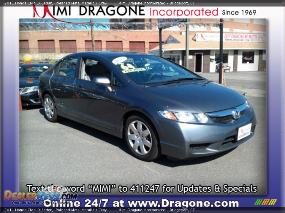2011 Honda Civic LX Sedan Polished Metal Metallic / Gray Photo #4