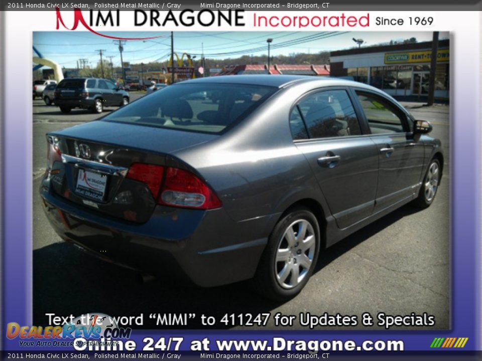 2011 Honda Civic LX Sedan Polished Metal Metallic / Gray Photo #6
