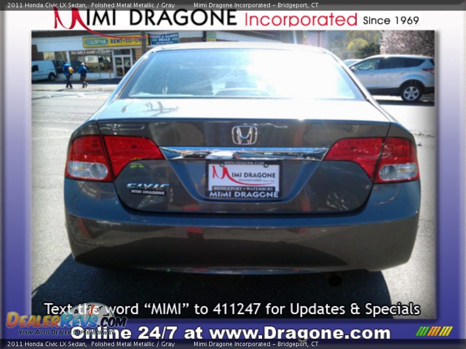 2011 Honda Civic LX Sedan Polished Metal Metallic / Gray Photo #7