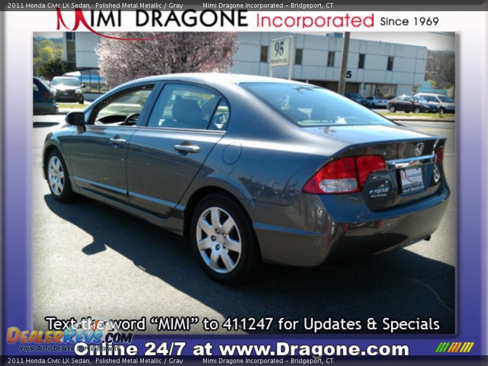 2011 Honda Civic LX Sedan Polished Metal Metallic / Gray Photo #8