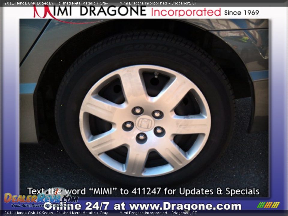 2011 Honda Civic LX Sedan Polished Metal Metallic / Gray Photo #9
