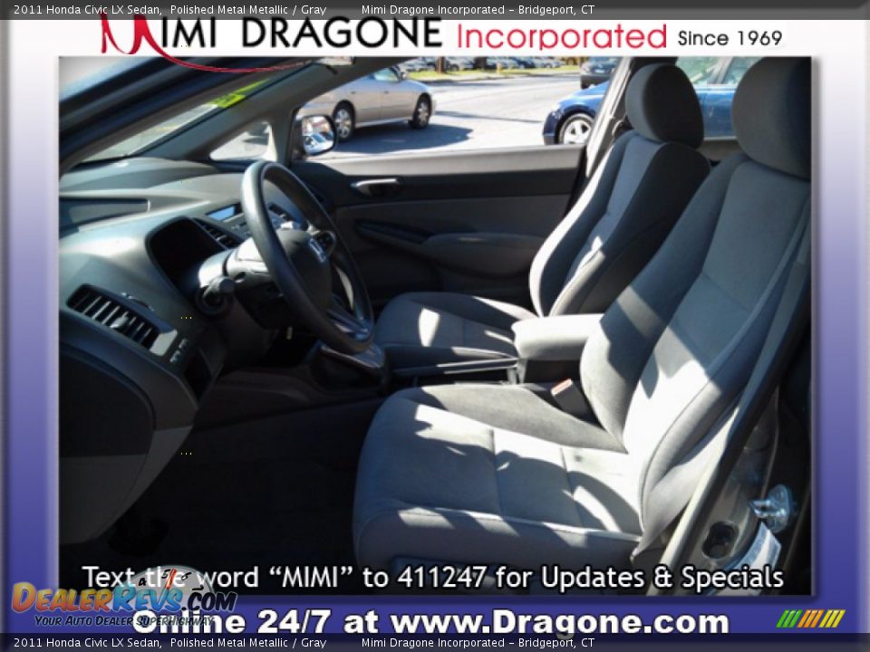 2011 Honda Civic LX Sedan Polished Metal Metallic / Gray Photo #10