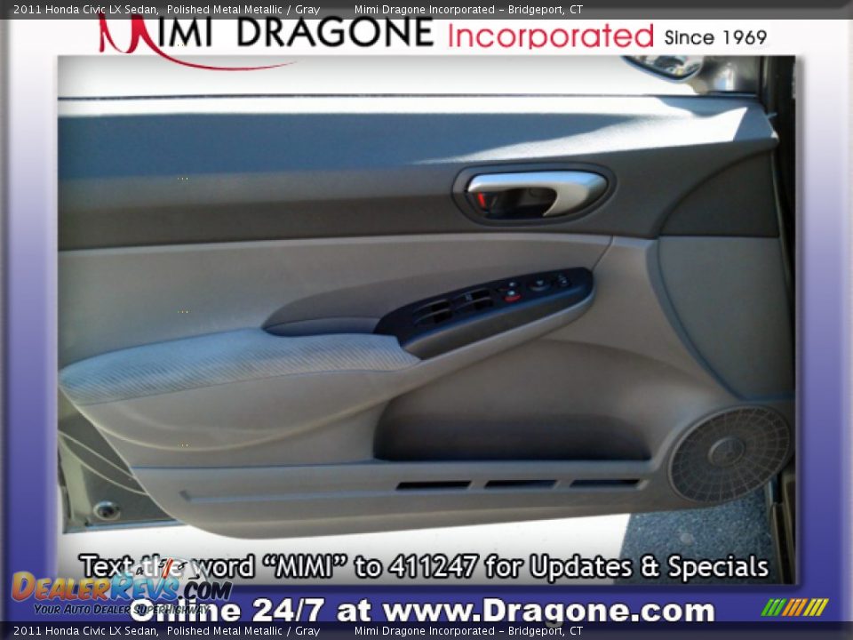 2011 Honda Civic LX Sedan Polished Metal Metallic / Gray Photo #11