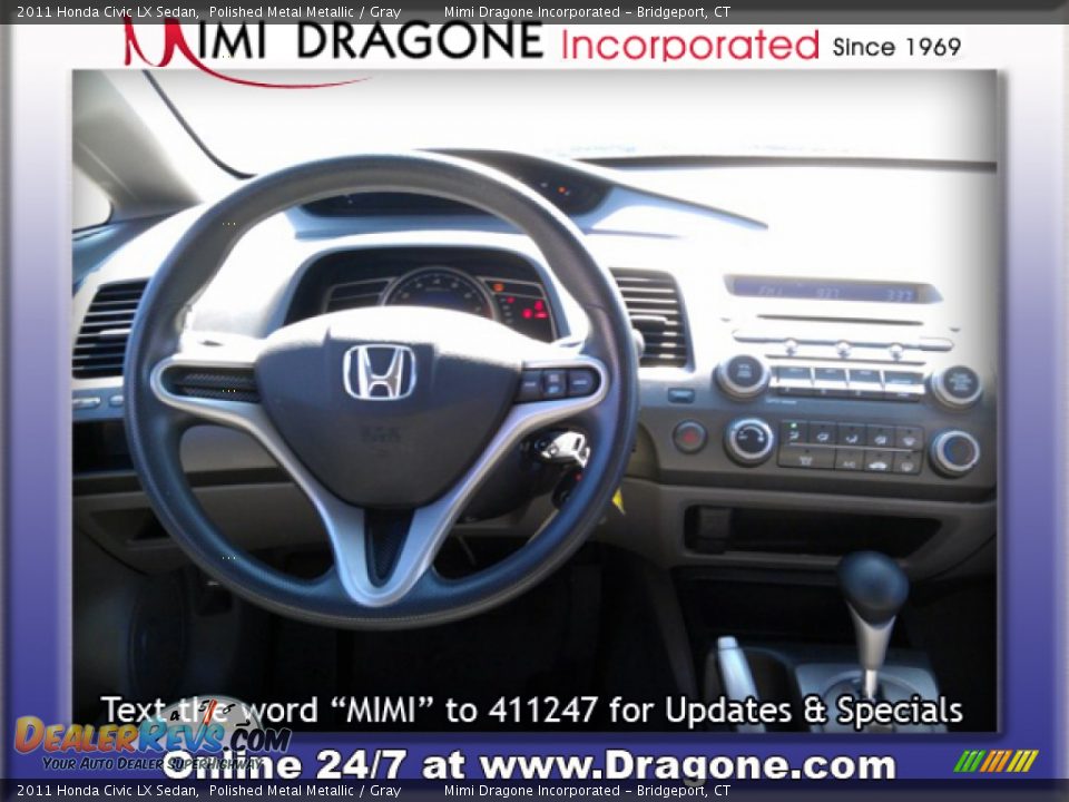 2011 Honda Civic LX Sedan Polished Metal Metallic / Gray Photo #12