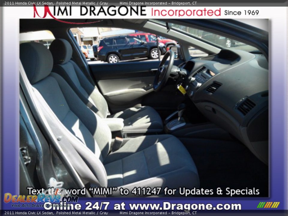 2011 Honda Civic LX Sedan Polished Metal Metallic / Gray Photo #16