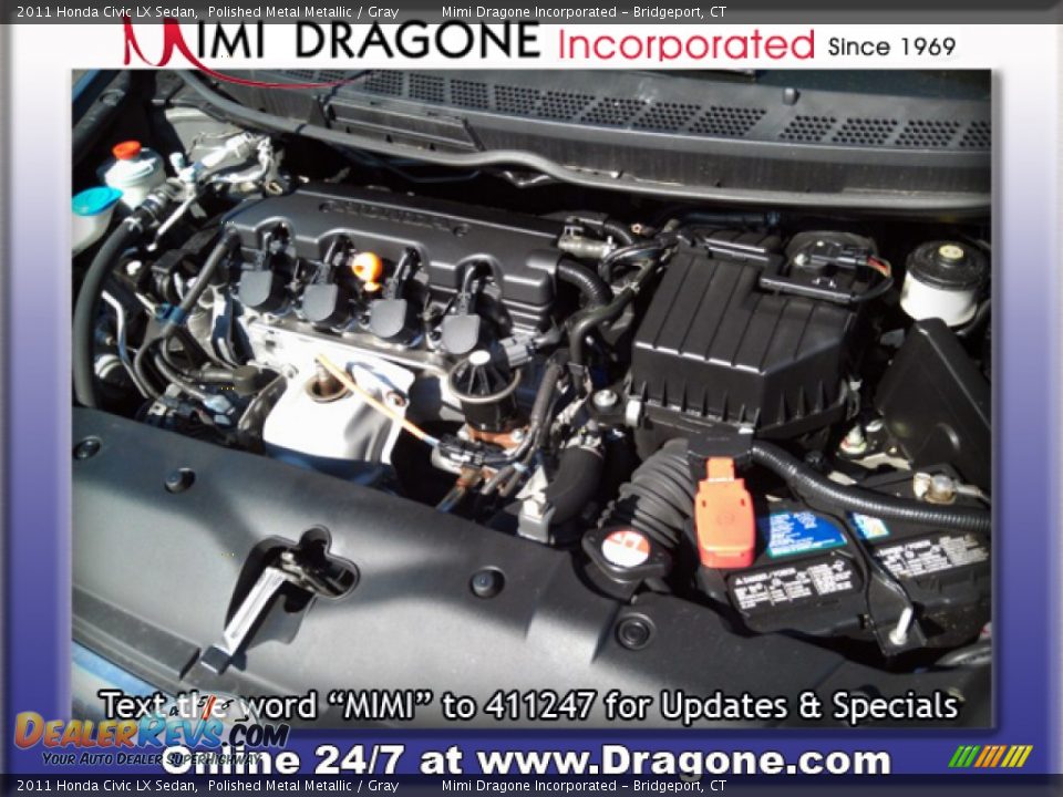2011 Honda Civic LX Sedan Polished Metal Metallic / Gray Photo #17