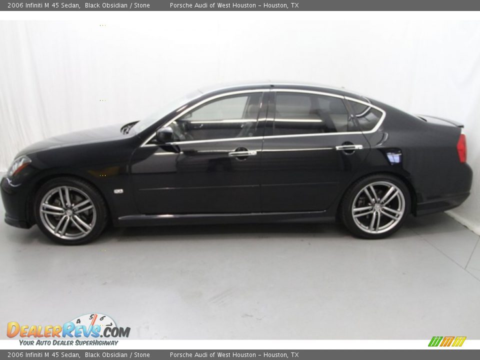 2006 Infiniti M 45 Sedan Black Obsidian / Stone Photo #3