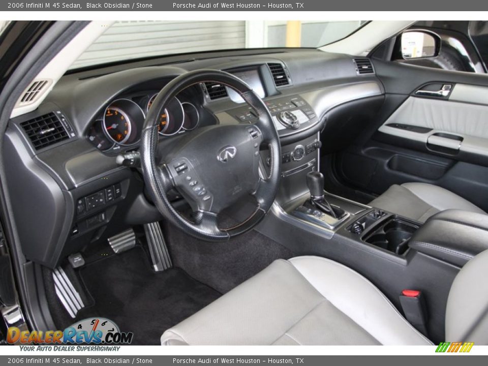 2006 Infiniti M 45 Sedan Black Obsidian / Stone Photo #18