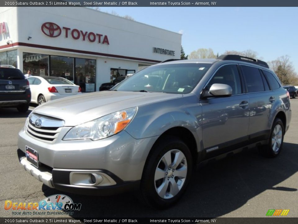 2010 Subaru Outback 2.5i Limited Wagon Steel Silver Metallic / Off Black Photo #1