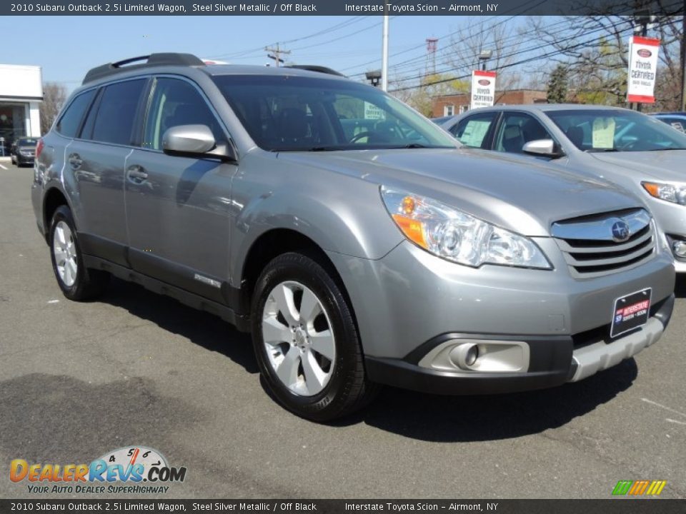 2010 Subaru Outback 2.5i Limited Wagon Steel Silver Metallic / Off Black Photo #3