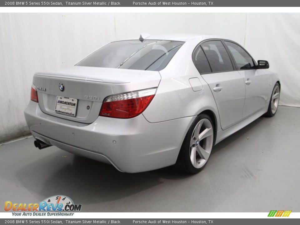 2008 BMW 5 Series 550i Sedan Titanium Silver Metallic / Black Photo #5