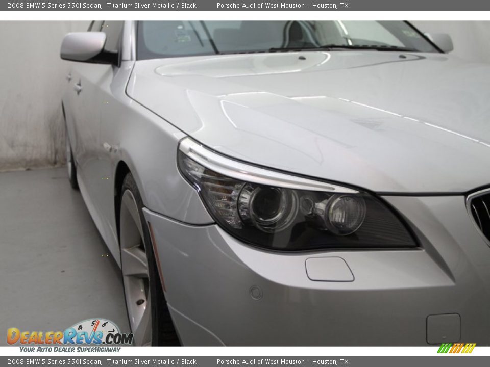2008 BMW 5 Series 550i Sedan Titanium Silver Metallic / Black Photo #10