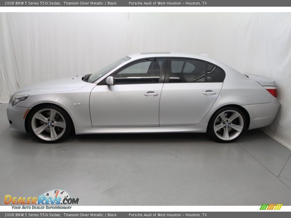 2008 BMW 5 Series 550i Sedan Titanium Silver Metallic / Black Photo #12