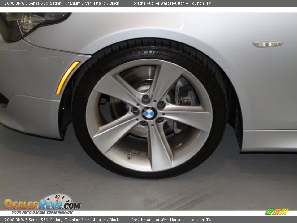 2008 BMW 5 Series 550i Sedan Titanium Silver Metallic / Black Photo #14