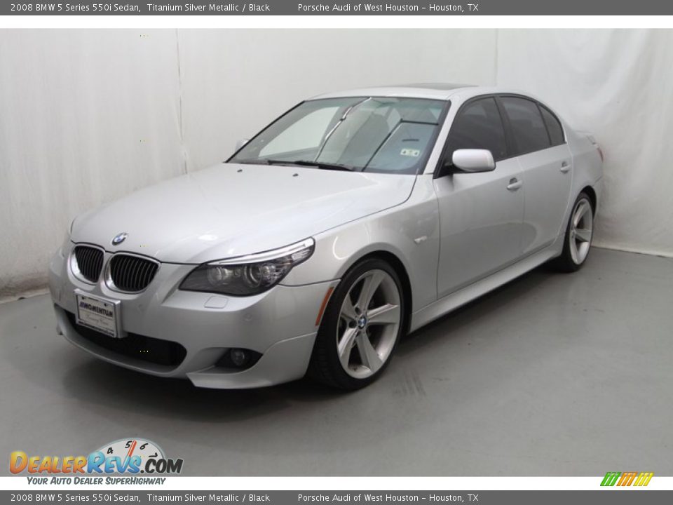 2008 BMW 5 Series 550i Sedan Titanium Silver Metallic / Black Photo #15