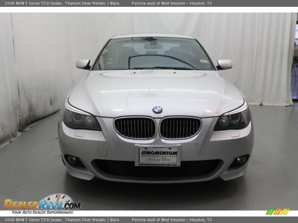 2008 BMW 5 Series 550i Sedan Titanium Silver Metallic / Black Photo #16
