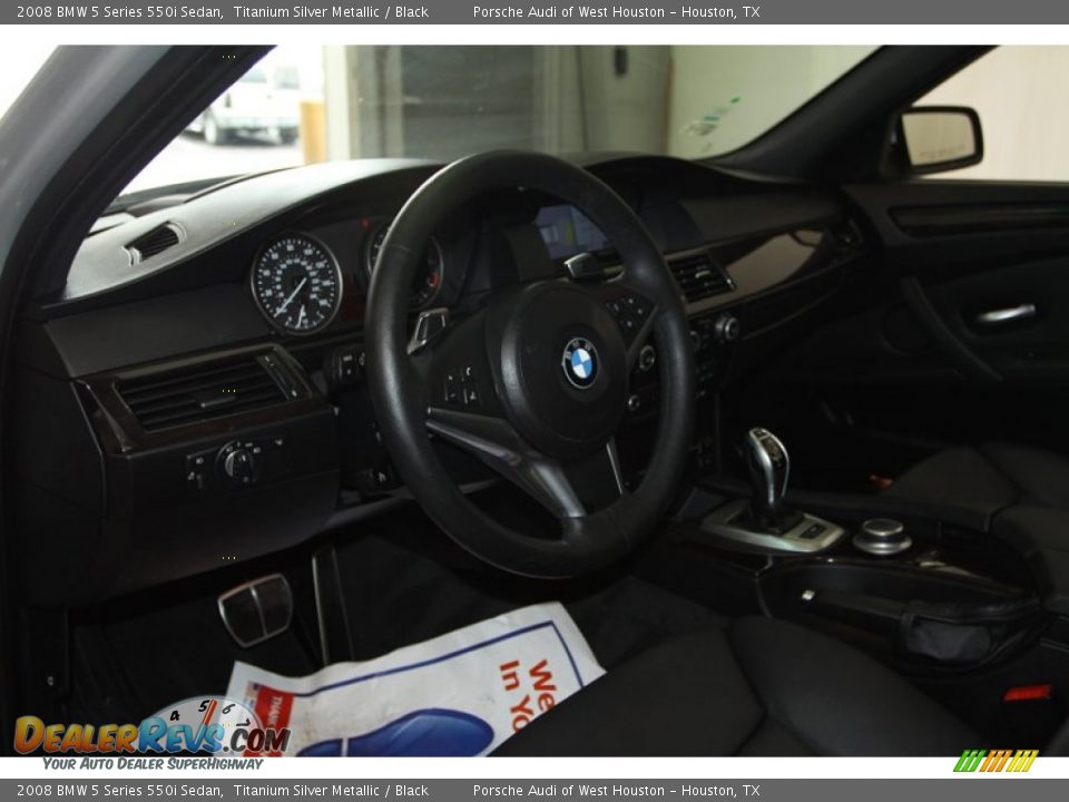 2008 BMW 5 Series 550i Sedan Titanium Silver Metallic / Black Photo #18