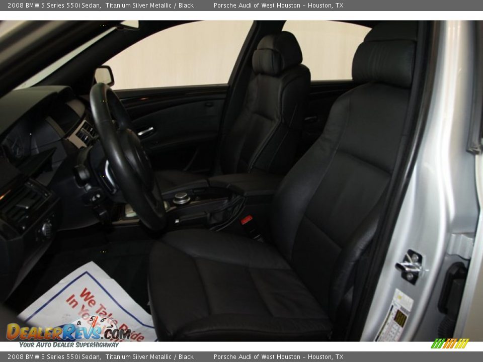 2008 BMW 5 Series 550i Sedan Titanium Silver Metallic / Black Photo #19