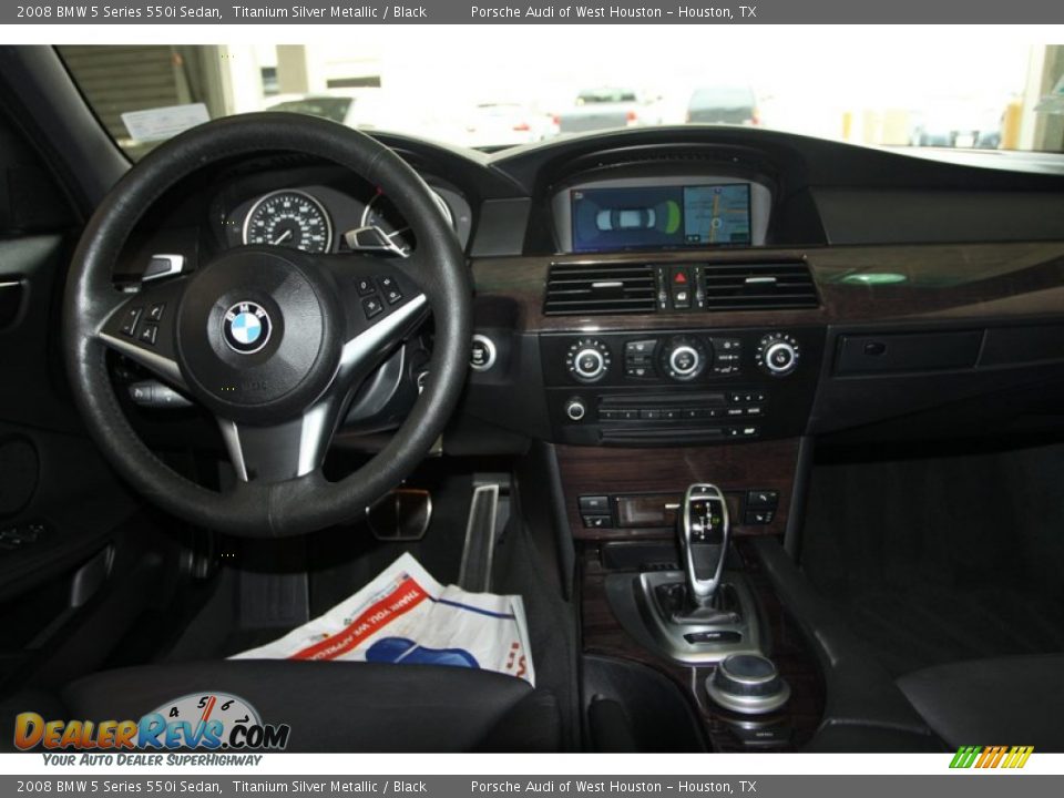 2008 BMW 5 Series 550i Sedan Titanium Silver Metallic / Black Photo #23