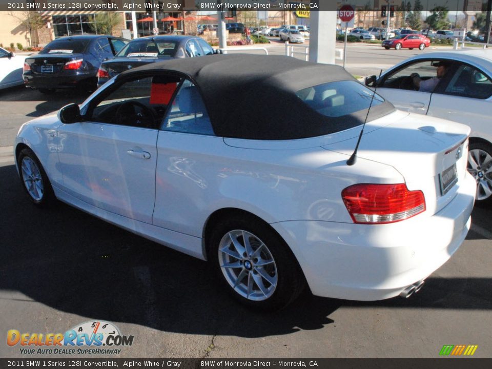 2011 BMW 1 Series 128i Convertible Alpine White / Gray Photo #8